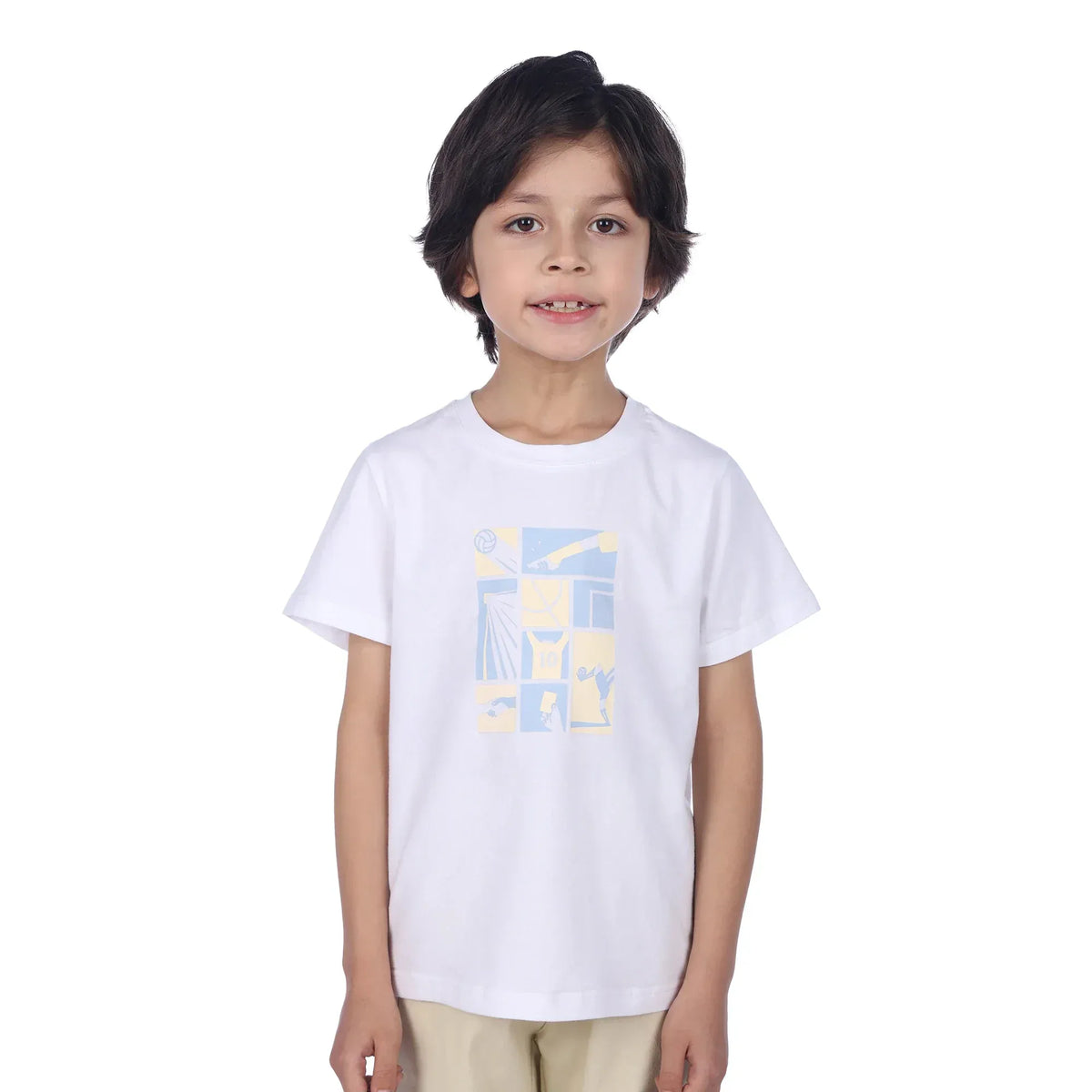 Off White Printed Classic T.Shirt For Boys Image