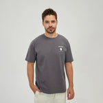 Dark Grey Printed T.Shirt for Men Image