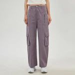 Purple Plain Pants for Women Image