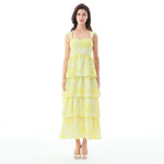 Printed Evening Dress for Women Yellow Image