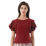 Dark Purple Plain Blouse for Women Image