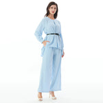 Light Blue Plain Hijab Set-2Pc for Women Image