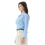 Striped Linen Blouse for Women Image