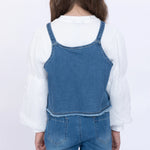 Washed Jeans Waistcoat for Girls Image