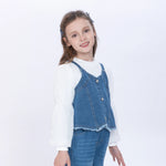 Washed Jeans Waistcoat for Girls Image