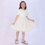 Beige Floral Dress for Girls Image