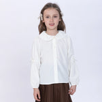 Off White Plain Shirt for Girls Image
