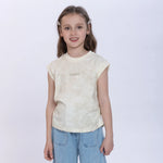Beige Tie-Dye T.Shirt for Girls Image