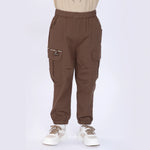 Badge Pants for Boys Coffee Image
