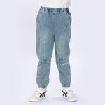 Washed Jeans Pants for Boys Light Jeans Blue Image
