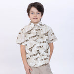 Printed Shirt for Boys Coffee Image
