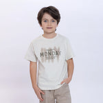 Printed T.Shirt for Boys Beige Image