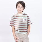 Coffee Striped T.Shirt for Boys Image