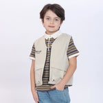Printed Waistcoat for Boys Khaki Image