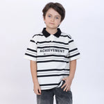 Striped Polo Shirt for Boys Black Image