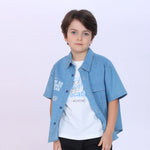 Printed Shirt for Boys Jeans Blue Image