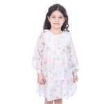 Pink Floral Classic Dress for Girls Image