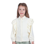 Plain Classic Shirt for Girls Light Beige Image