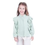 Plain Classic Shirt for Girls Light Green Image