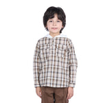 Checked Classic Blouse for Boys Coffee Image