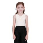 Beige Basic Sleeveless T-Shirt For Girls Image