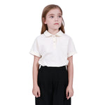 Light Beige Basic Polo Shirt For Girls Image
