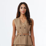Formal Waistcoat for Women Light Coffee Image