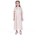 Floral Galabia for Girls Beige Image