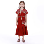 Embroidery Galabia for Girls Maroon Image