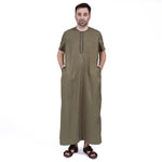 Army Green Embroidery Thoub for Men Image