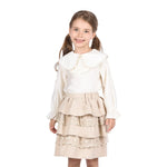 Light Beige Floral Formal Blouse for Girls Image