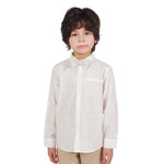 Off White Striped Formal Shirt for Boys Image