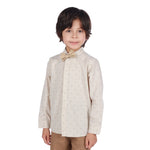 Jacquard Formal Shirt for Boys Beige Image
