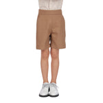 Solid Formal Shorts for Boys Dark Brown Image