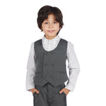 Solid Formal Waistcoat for Boys Dark Grey Image