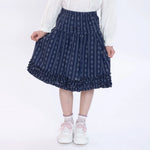 Navy Striped Skirt for Girls Image
