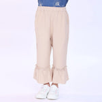 Beige Plain Pants for Girls Image