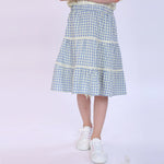 Checked Skirt for Girls Blue Image