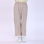 Striped Pants for Girls Light Coffee Image