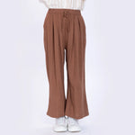 Brown Plain Pants for Girls Image