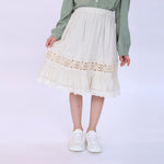 laced Skirt for Girls Beige Image
