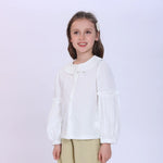 White Jacquard Shirt for Girls Image
