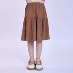 Floral Skirt for Girls Coffee Image