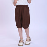 Floral Shorts for Girls Coffee Image