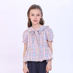 Checked Shirt for Girls Light Blue Image