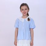 Jacquard Shirt for Girls Blue Image