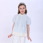 Blue Striped Shirt for Girls Image