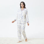 S Light Purple S,Shirt:64-Pants:93,104,47,60,56,104 Floral Pajama Set-2Pc for Women Image