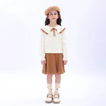 Beige Casual Jacquard Sweater for Girls Image