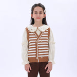 Casual Striped Waistcoat for Girls Image
